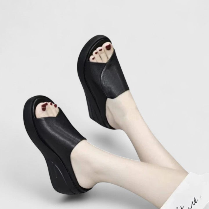 Celionette Orthopaedic Wedge Sandals in Black, view 2