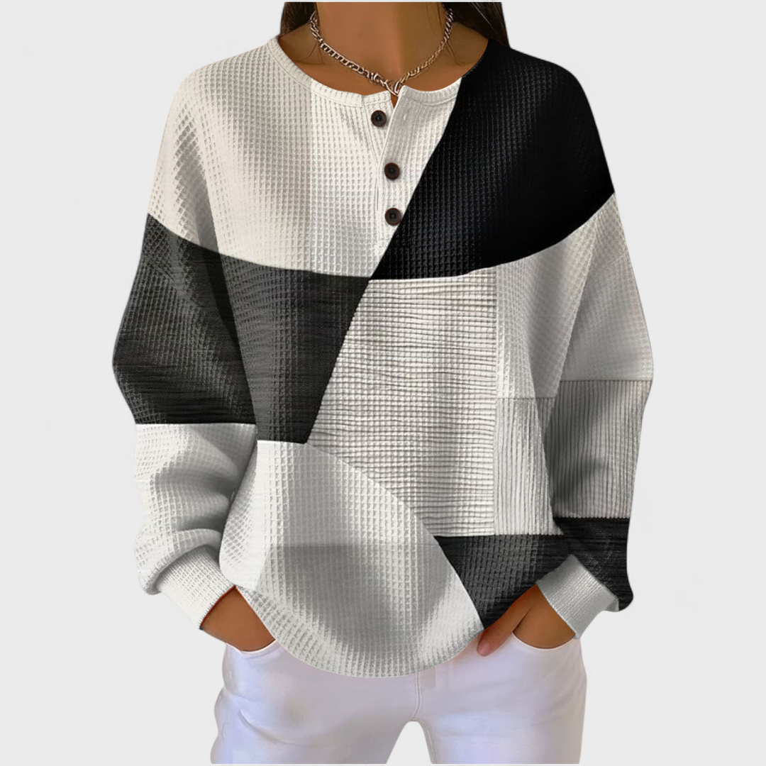 Ella colour block jumper in Multicolour, front view