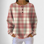 Emily pink check jumper in Multicolour, front view