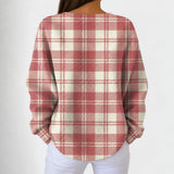 Emily pink check jumper, view 3