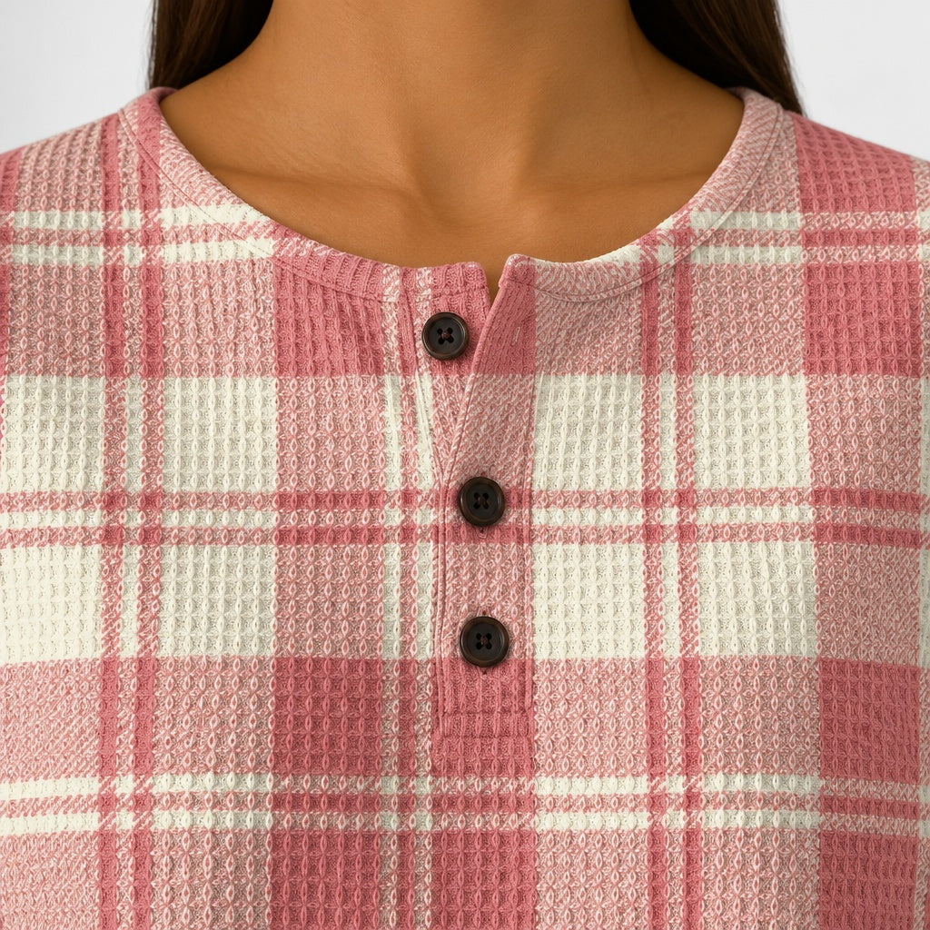 Emily pink check jumper, view 4