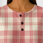 Emily pink check jumper, view 4