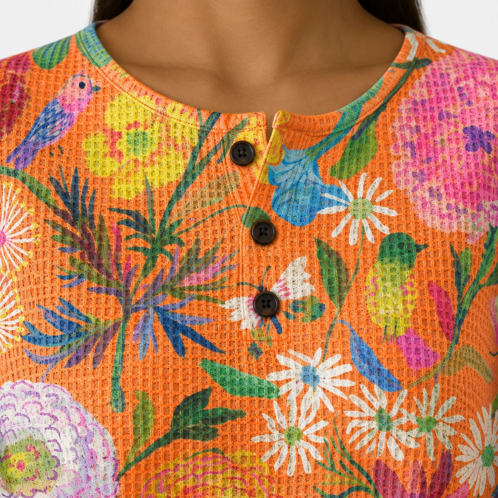 Florence orange floral jumper, view 4