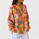 Florence orange floral jumper, view 2