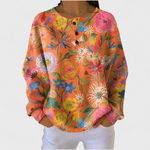 Florence orange floral jumper, front view