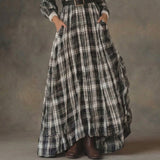 Marisela belted check maxi dress, view 4