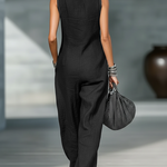 Sleeveless Jumpsuit with White Hem, view 2