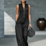 Sleeveless Jumpsuit with White Hem, view 5