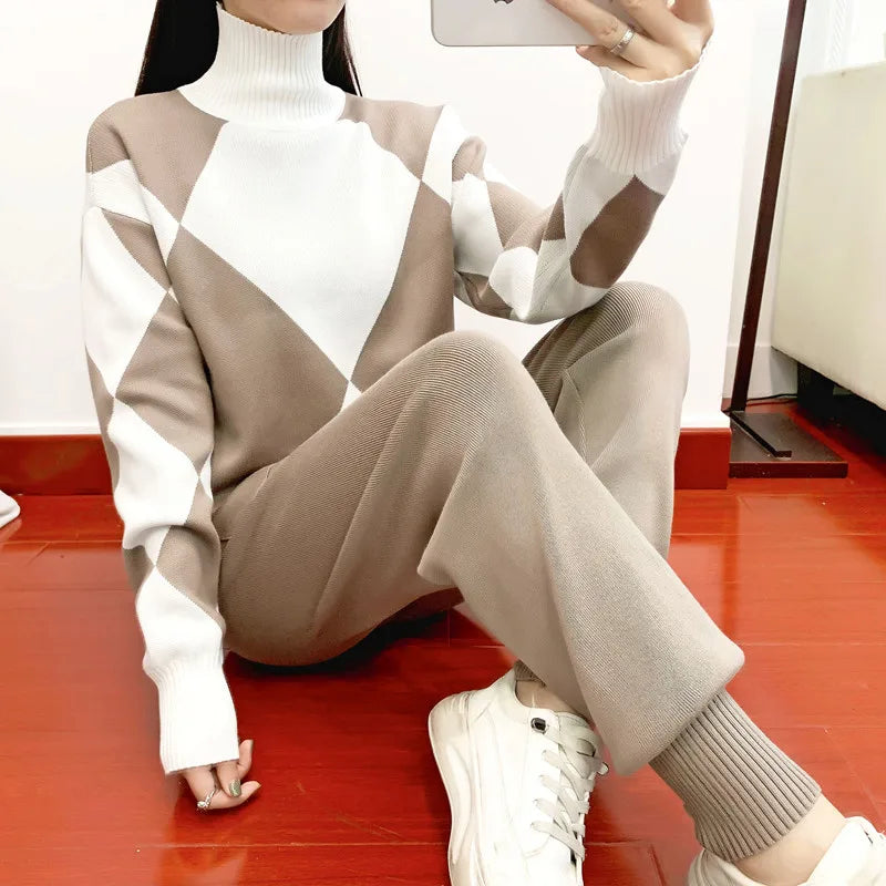 Claire diamond knit two-piece set, view 5