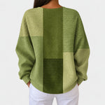 Harriet olive green colour block jumper, view 3