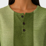 Harriet olive green colour block jumper, view 4