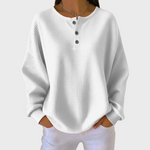 Elsie waffle knit jumper in White, view 3