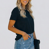 High waisted distressed denim shorts with raw hem, view 3
