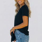 High waisted distressed denim shorts with raw hem, view 4
