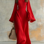Selene flared sleeve evening dress, view 3