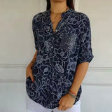 Willow floral blouse with pocket, view 2