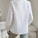 Quinn ruffle front blouse, view 7