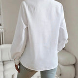 Quinn ruffle front blouse, view 7