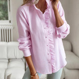 Quinn ruffle front blouse, view 5