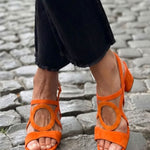Talia woven sandal in Orange, view 6
