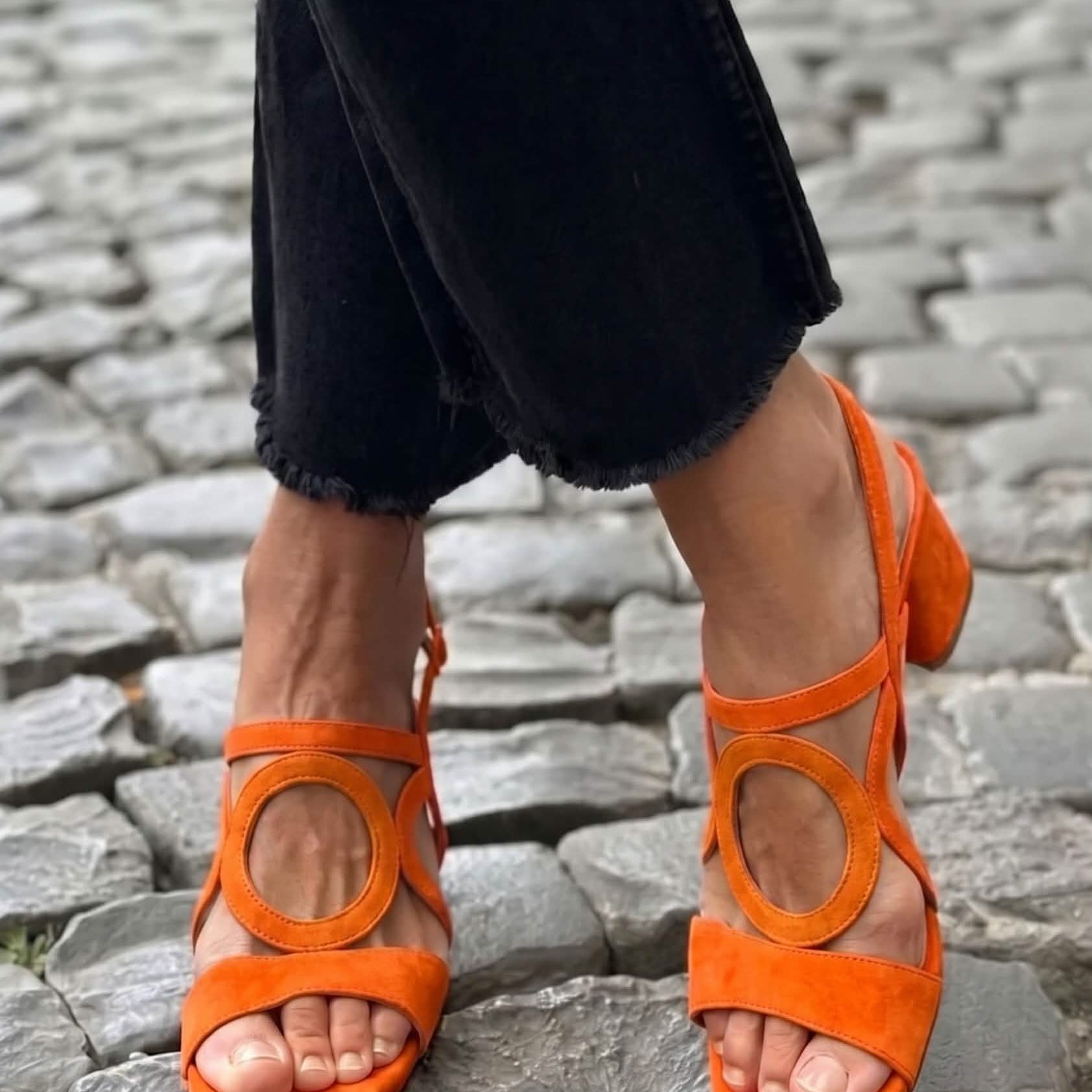 Talia woven sandal in Orange, view 6