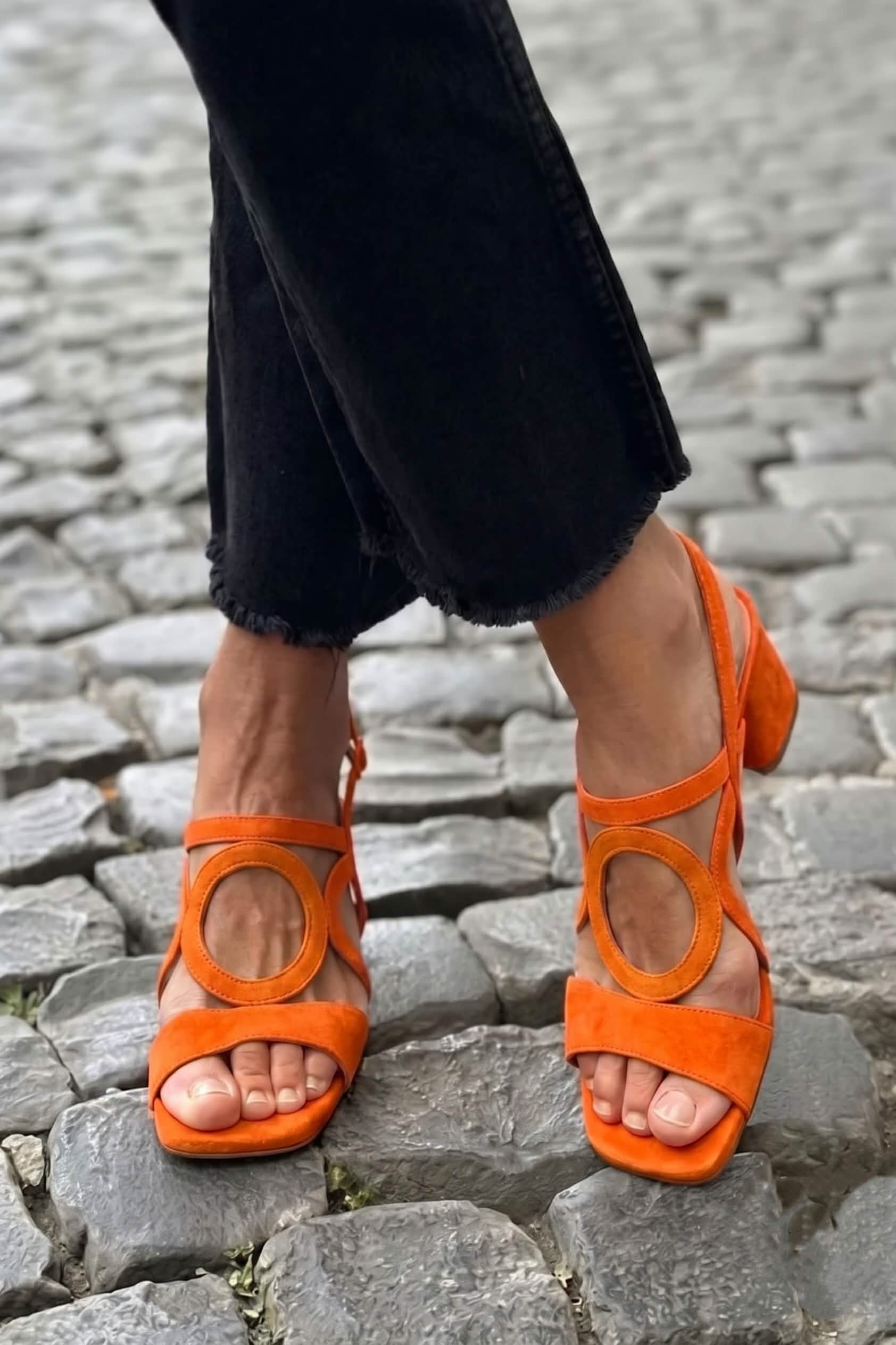 Talia woven sandal in Orange, view 6
