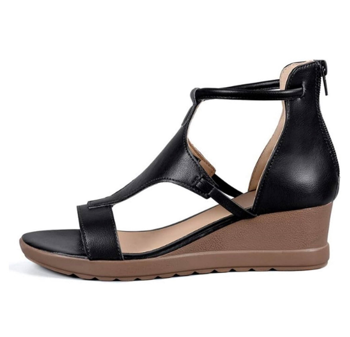 Amara Refined Strap Wedge Sandals, view 5