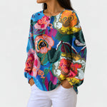 Ida jumper with large colourful flowers, view 2