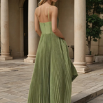 Véronique emerald green maxi dress, view 3
