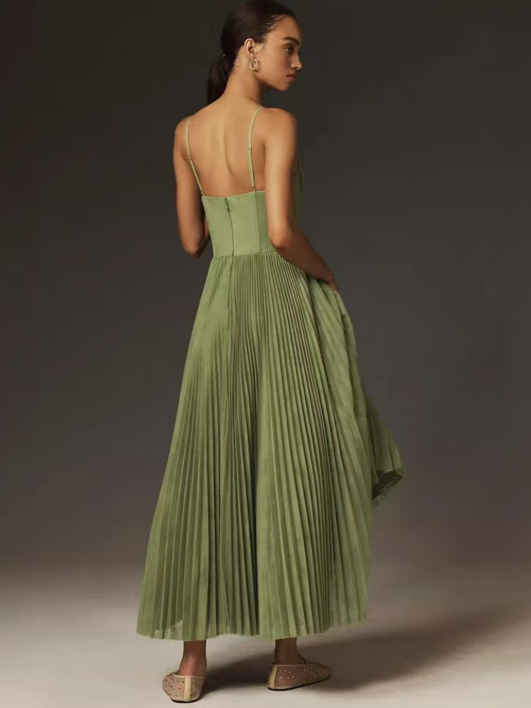 Véronique emerald green maxi dress, view 10