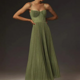 Véronique emerald green maxi dress, view 9