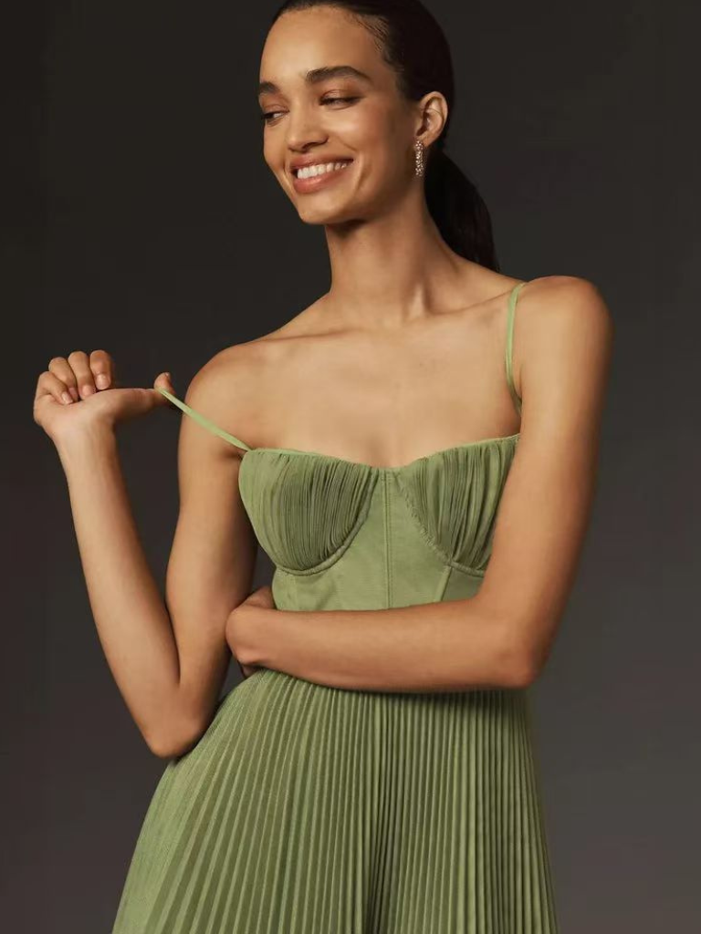 Véronique emerald green maxi dress, view 12