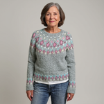 Julia grey Fair Isle jumper, view 2