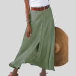 Marie button front flowing maxi skirt, view 2