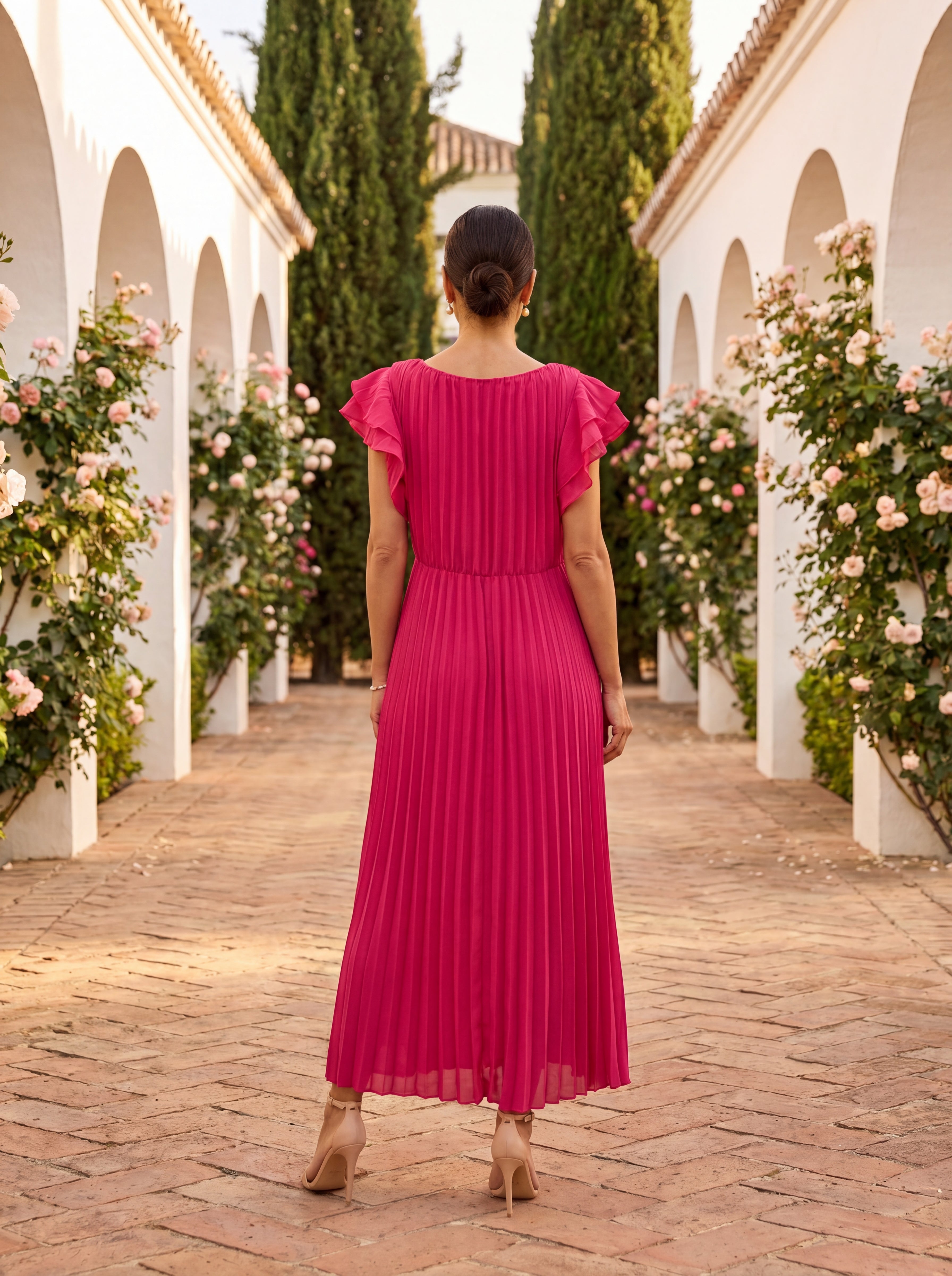 Seraphina pleated maxi dress, view 4