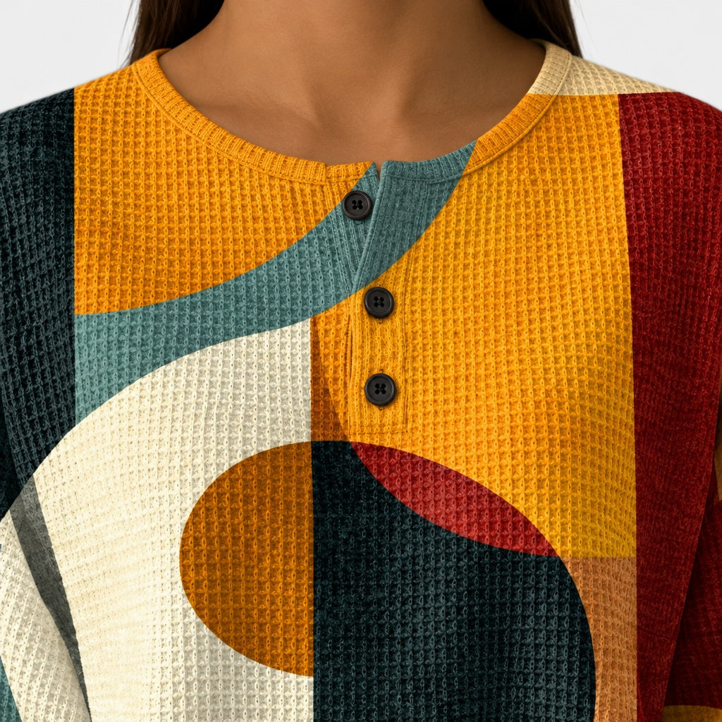 Leah geometric retro print jumper, view 4