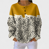 Liv yellow and white animal print jumper in Multicolour, front view