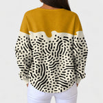 Liv yellow and white animal print jumper, view 3