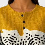 Liv yellow and white animal print jumper, view 4