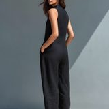 Sleeveless Linen Blend Jumpsuit, view 2