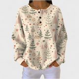 Matilda cream Christmas tree jumper, front view
