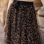 Leopard print tulle maxi skirt, view 5