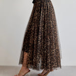Leopard print tulle maxi skirt, view 8