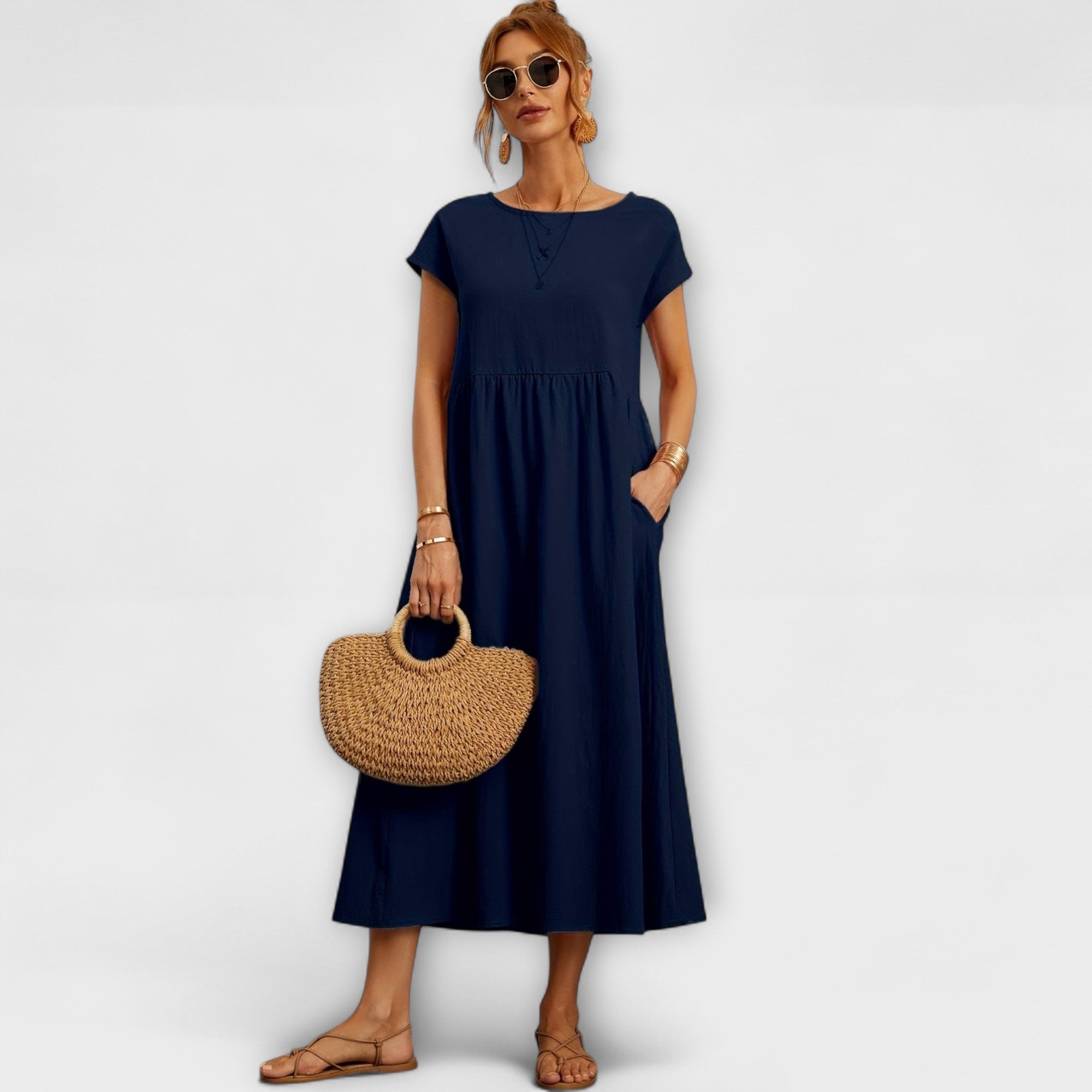 Magnolia casual maxi dress in Navy Blue, view 3
