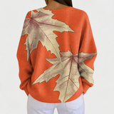 Molly orange autumn leaf jumper, view 3