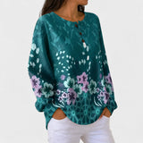 Nora petrol floral jumper, view 2