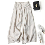 Audrey cropped wide-leg linen blend trousers in Natural Linen, view 16