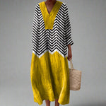Juliana geometric dress, front view