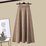 Xenia knitted A line maxi skirt in Brown, view 2