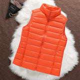 Isa orange padded gilet, front view